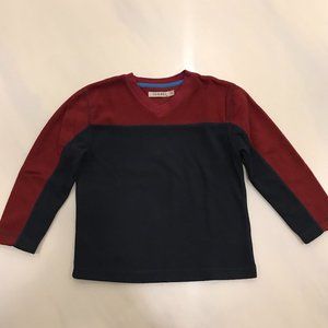 Navy Blue and Garnet long sleeves fleece top